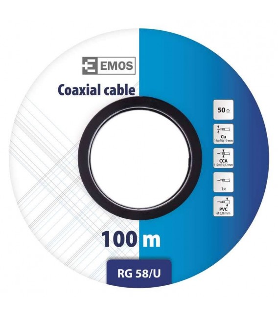 Koaxiální kabel venkovní RG58U EMOS S5212 černý