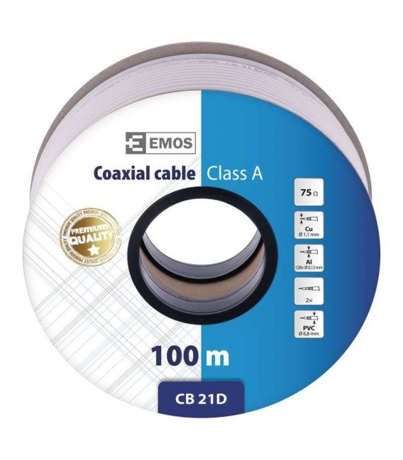 Koaxiální kabel KH 21D DIGI90Cu 11229.01 bílý