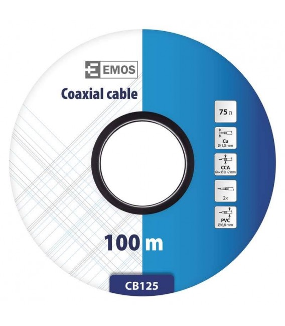 Koaxiální kabel CB125 EMOS S5385 bílý